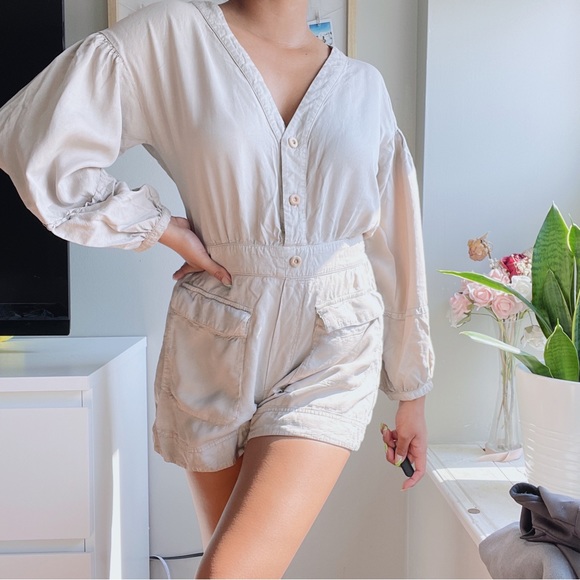 Gorgeous Zara tan long sleeve romper! - Picture 3 of 5